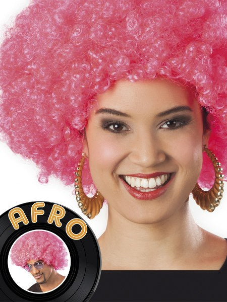 Roze Afro Pruik
