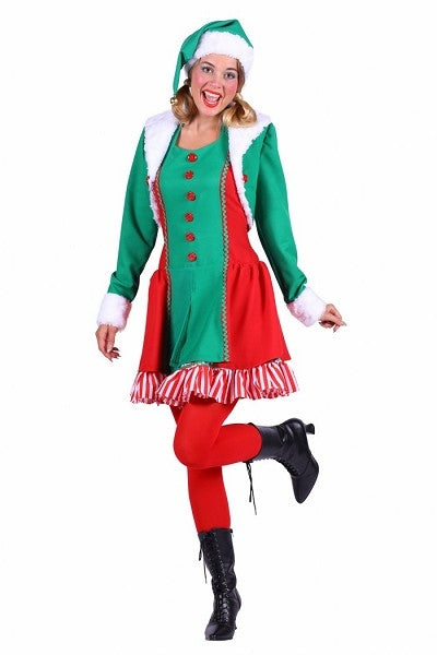 Elf dame Santa's Helper Groen Rood
