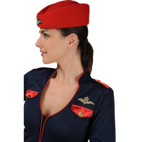 stewardess zwart met hoedje