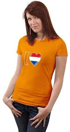 oranje shirt I love Holland dames