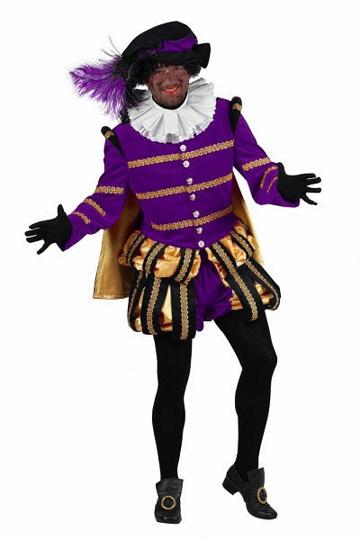 Zwarte Piet heer Albufeira zwart-paars